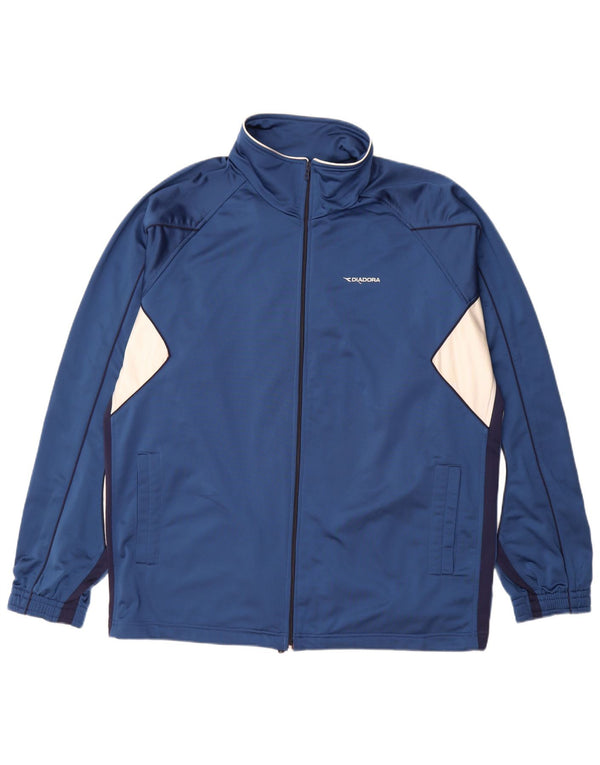 Diadora Veste de survêtement pour homme 2XL Bleu Colorblock Polyester