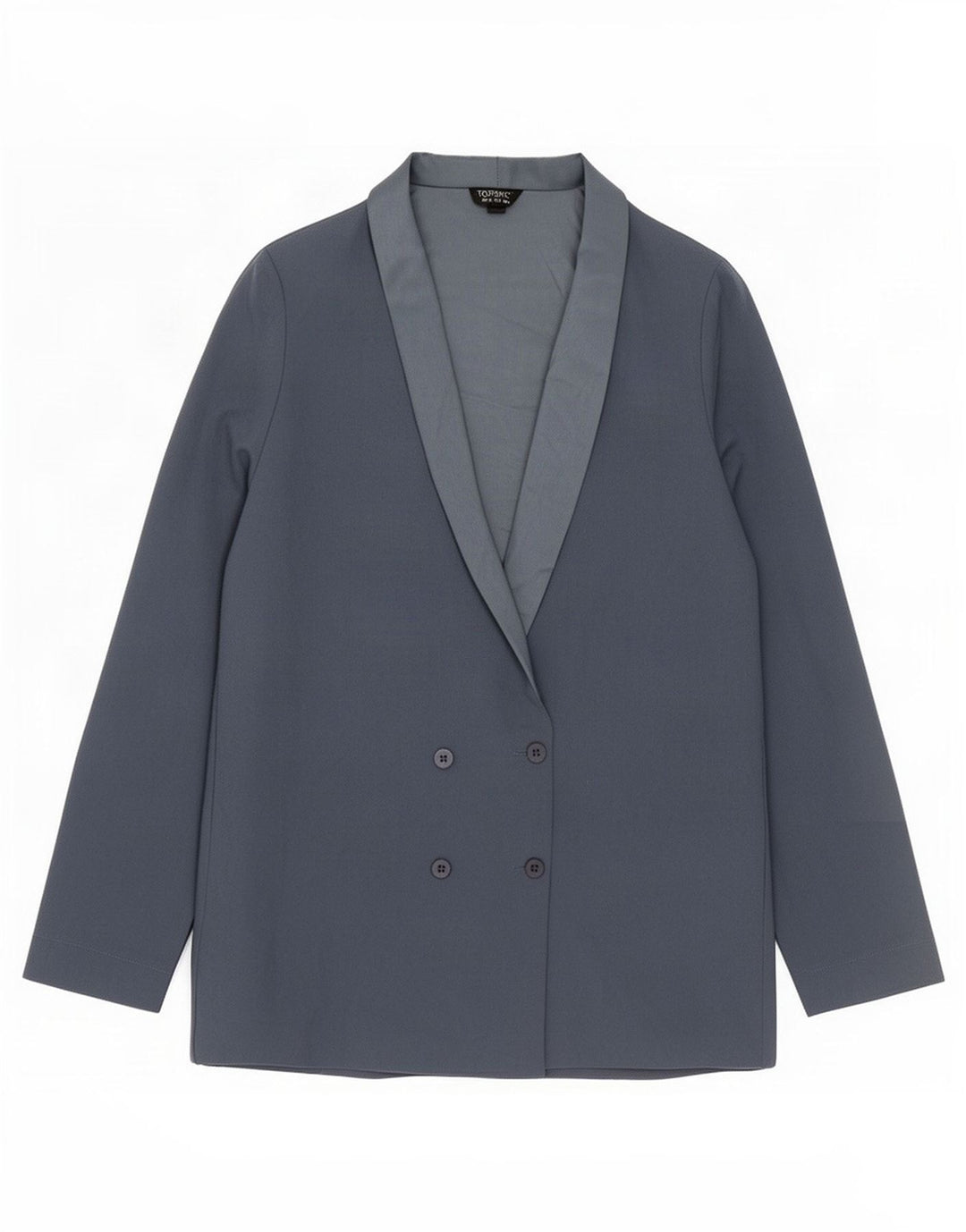 Topshop Veste Blazer Double Boutonnage Femme UK 10 Petit Bleu Polyester