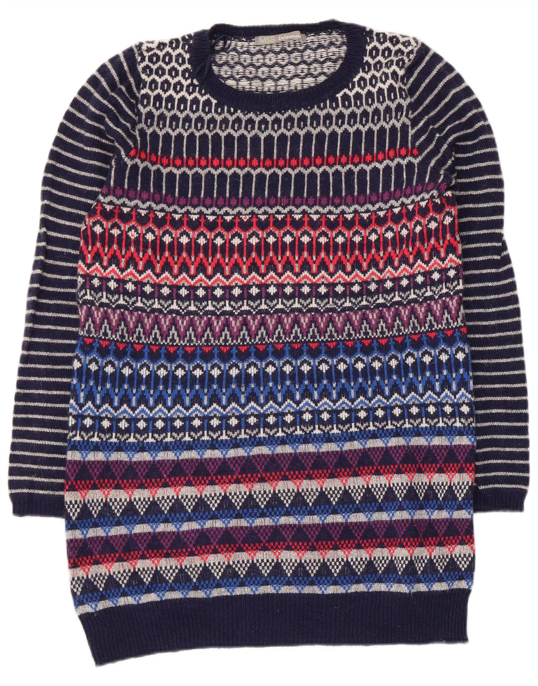 Marks & Spencer Pull ras du cou pour femme UK 12 Medium Multicolore