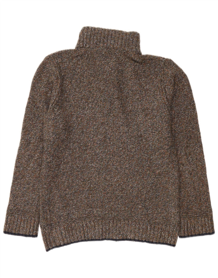 Fat Face Pull à col boutonné pour homme Petit coton moucheté vert