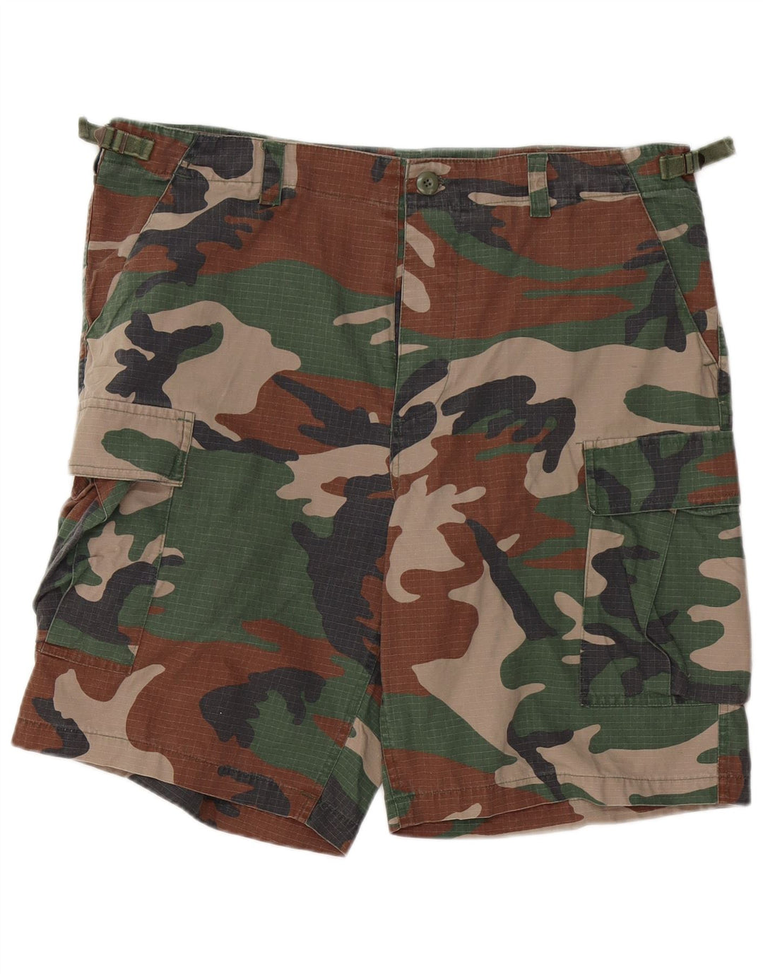 VINTAGE Short Cargo Homme 2XL W42 Kaki Camouflage Coton
