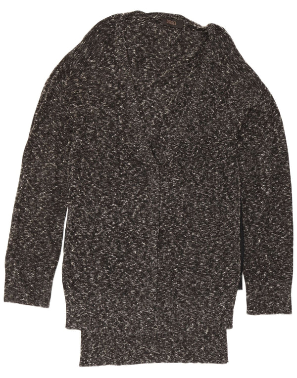 Diesel Cardigan long surdimensionné pour femme UK 10 Petit gris moucheté