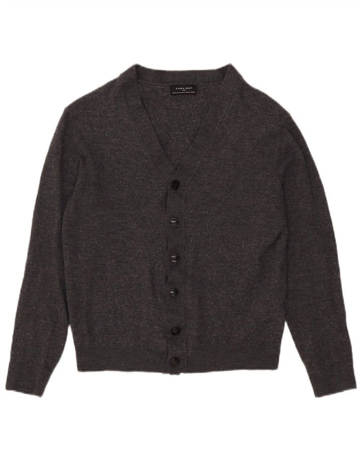 Zara Homme Cardigan Pull XL Gris Acrylique