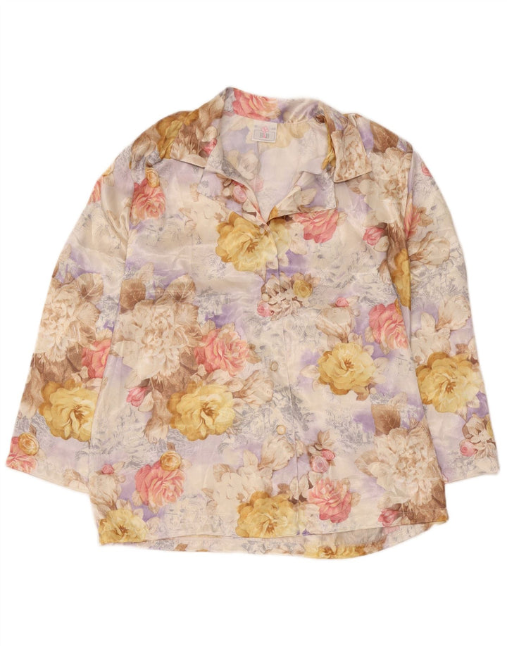 Chemise à manches longues femme vintage IT 48 XL Floral multicolore