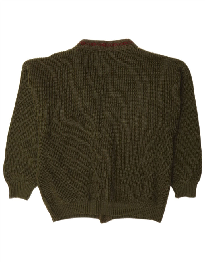 PIMET Pull Cardigan Homme XL Kaki Géométrique