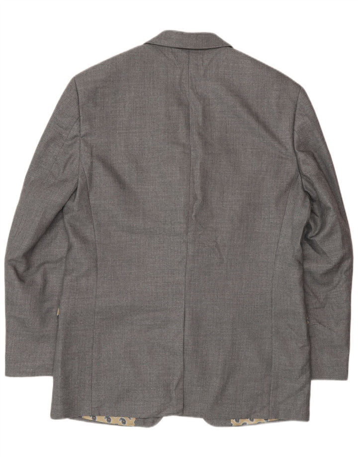 Chaps Veste Blazer 2 Boutons Homme UK 40 Large Gris Polyester