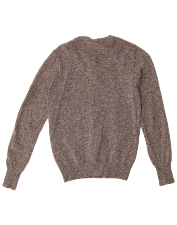 Benetton Pull Cardigan Femme UK 10 Petite Laine Grise