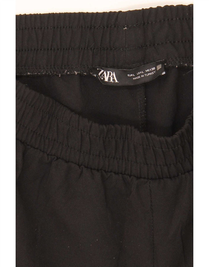 Zara Pantalon Cargo Crop Joggers Femme Large W30 L26 Noir