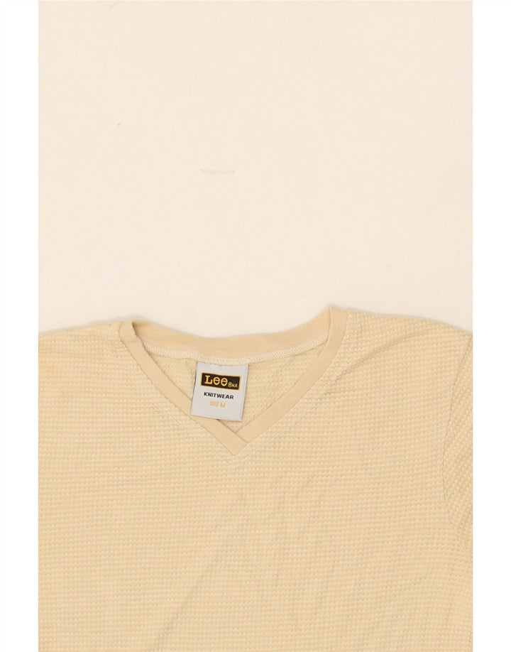 LEE Womens Crop T-Shirt Top UK 12 Medium Beige Cotton Vintage Lee and Second-Hand Lee from Messina Hembry 