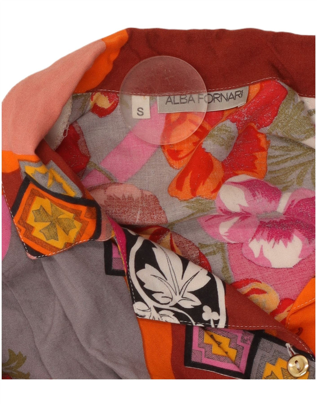 ALBA FORNARI Chemise surdimensionnée pour femme UK 10 Petit patchwork multicolore