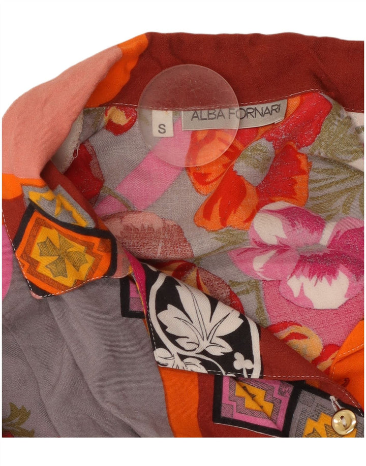ALBA FORNARI Chemise surdimensionnée pour femme UK 10 Petit patchwork multicolore