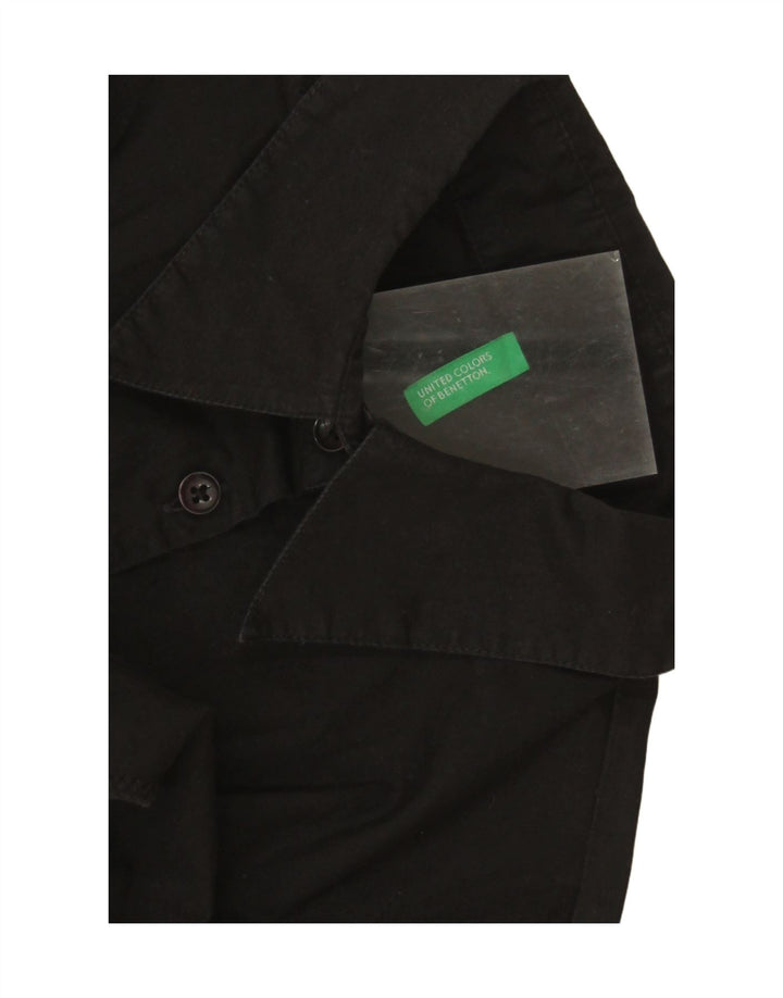 Benetton Body chemise à manches longues pour femme UK 12 noir moyen