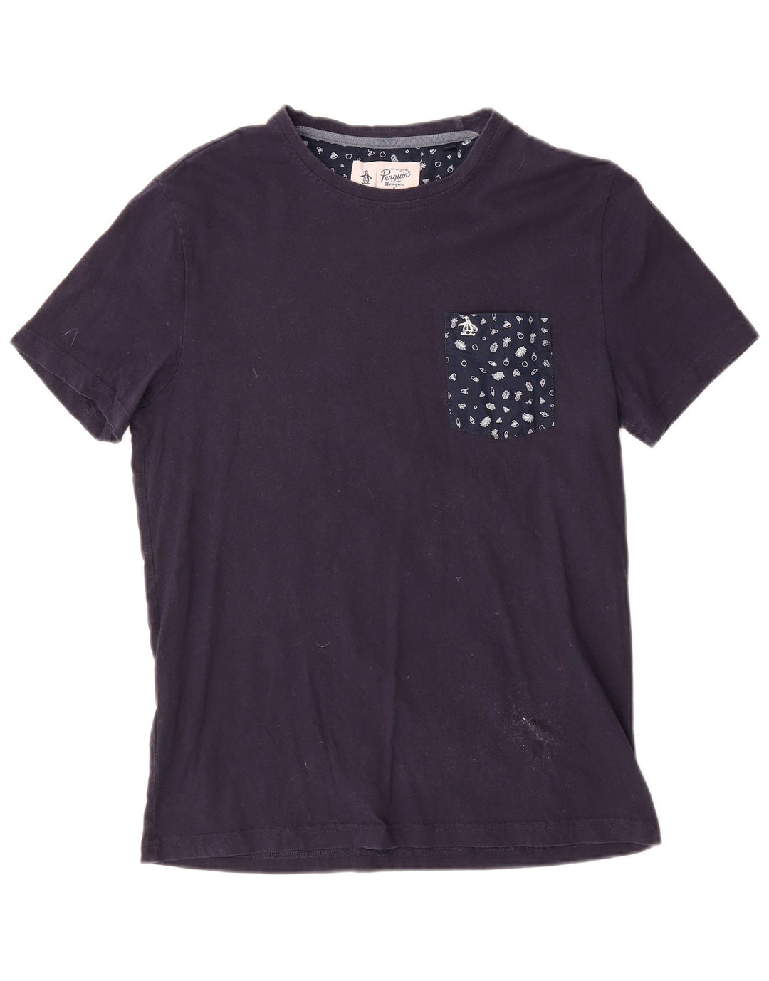 Penguin T-Shirt Homme Bleu Marine Moyen Coton