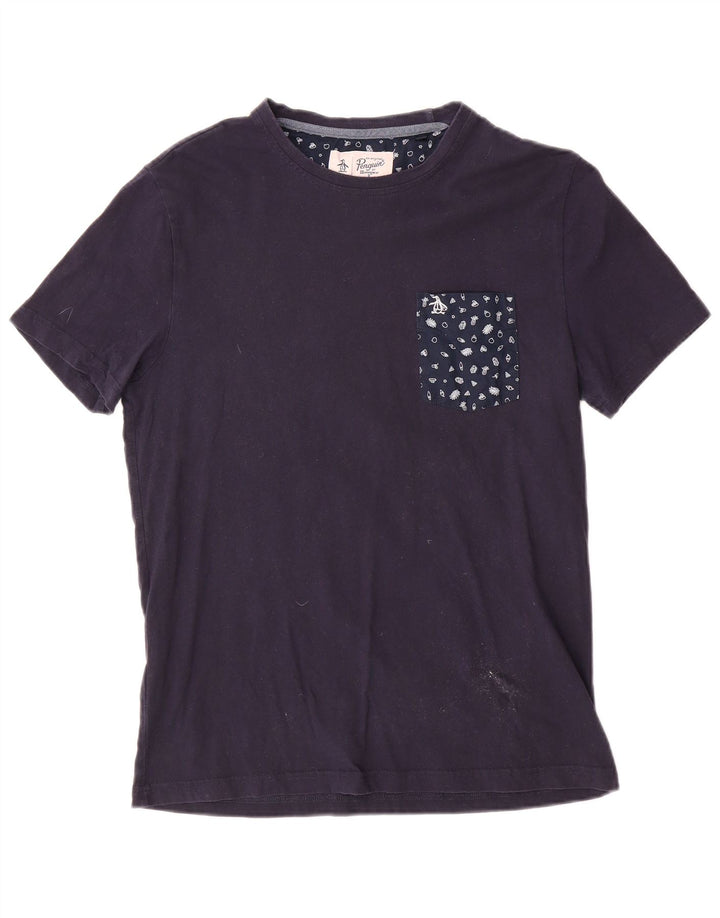 Penguin T-Shirt Homme Bleu Marine Moyen Coton