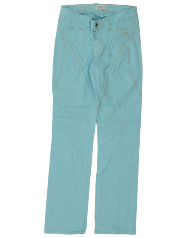 9.2 by Carlo Chionna Pantalon décontracté droit pour femme W28 L30 Turquoise