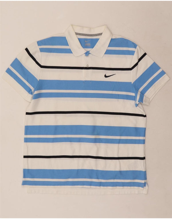 Nike Polo Homme Grand Coton Rayé Blanc