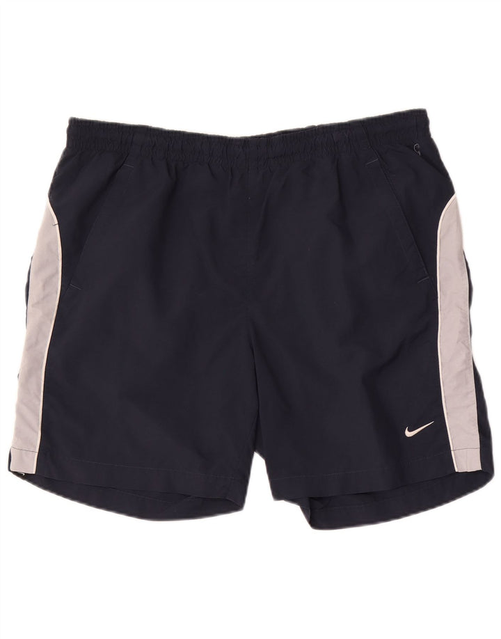Nike Short de bain pour homme en nylon color block bleu marine Taille L