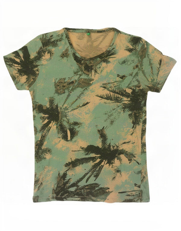 Benetton T-Shirt Haut Petit Vert Hawaïen Homme