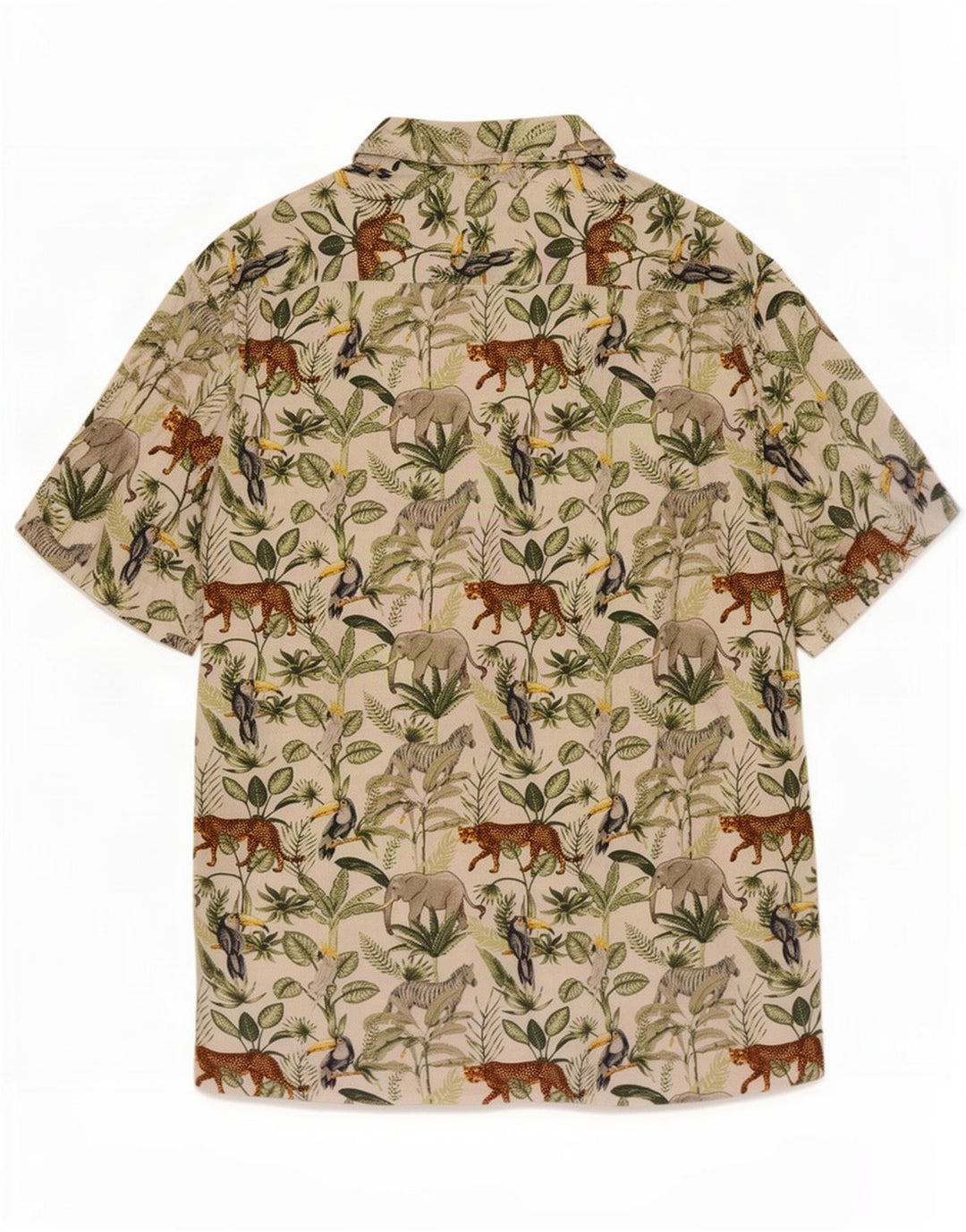 Tessentials Chemise à Manches Courtes Jungle Homme Grand Imprimé Animal Multicolore