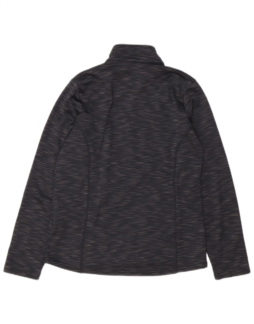 Brugi Sweat-shirt à col zippé pour homme Petit polyester moucheté noir