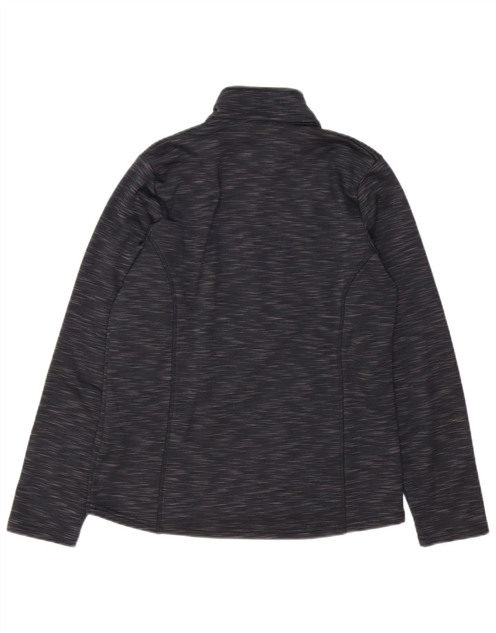 Brugi Sweat-shirt à col zippé pour homme Petit polyester moucheté noir