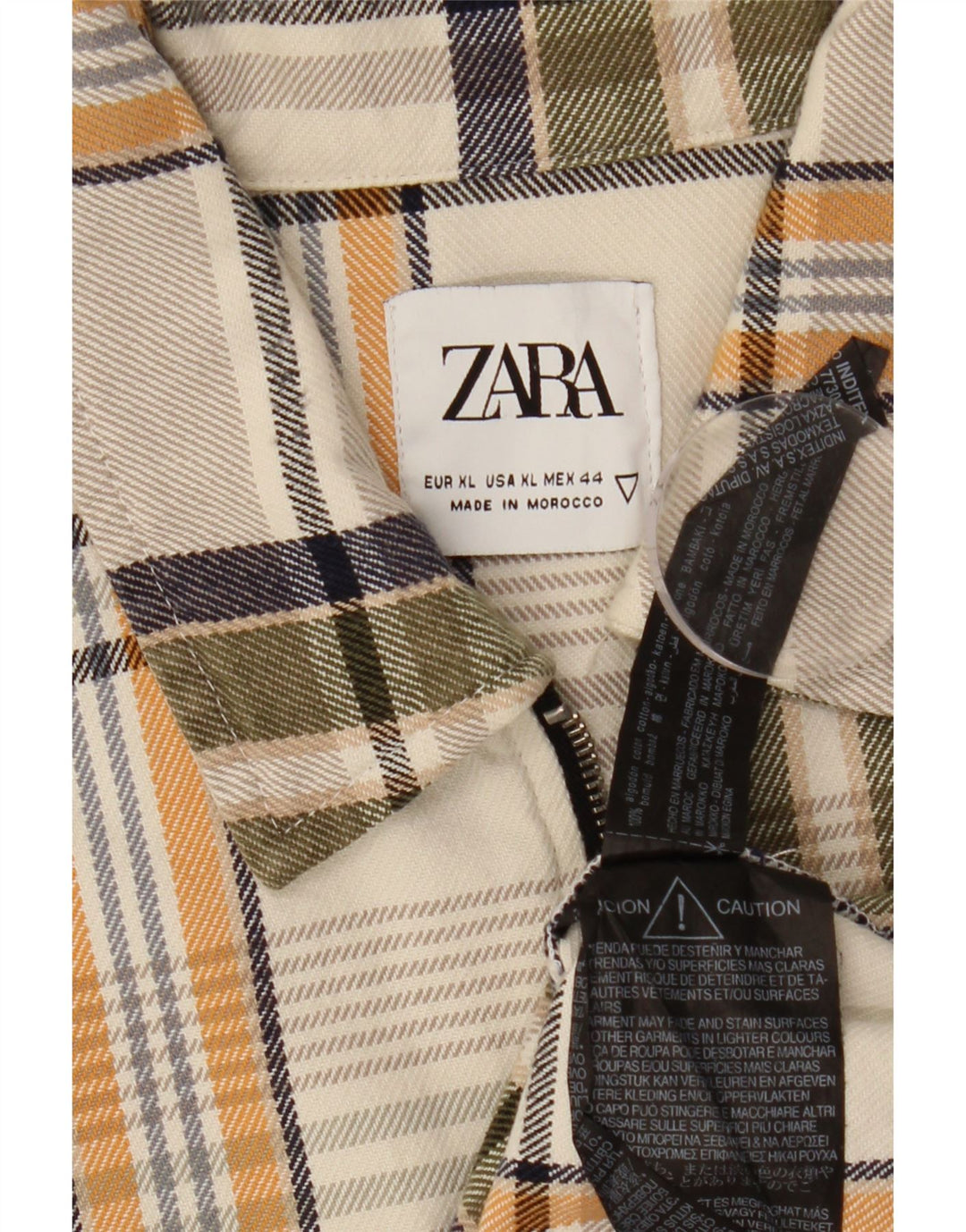 Zara Chemise Flanelle XL Coton À Carreaux Multicolore Homme
