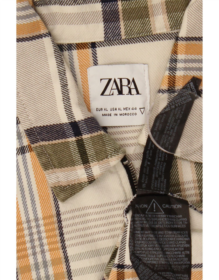 Zara Chemise Flanelle XL Coton À Carreaux Multicolore Homme
