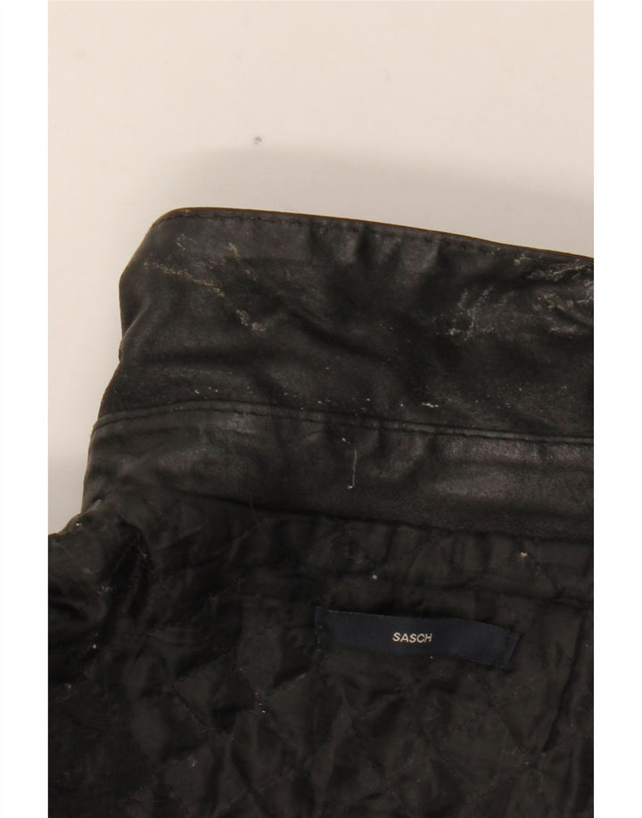 Sasch Veste en cuir pour homme UK 40 Grand cuir noir