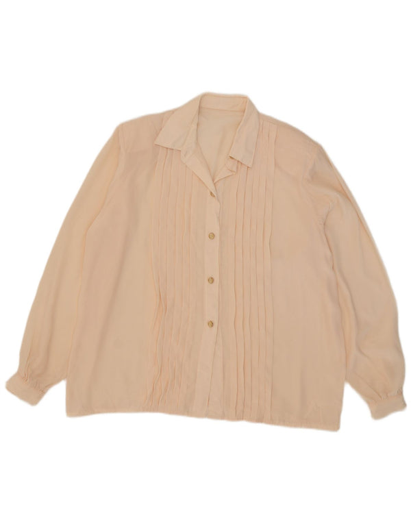 vintage Femmes Chemise surdimensionnée Blouse UK 18 XL Rose