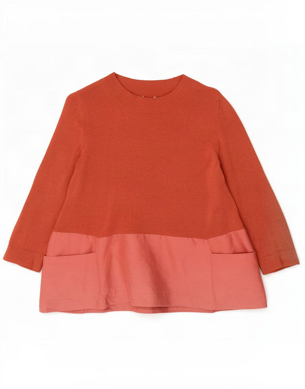 Cos Pull col bateau pour femme UK 10 Petite laine color block marron