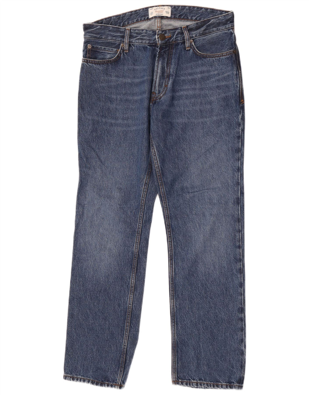 Fat Face Jean droit homme W30 L30 bleu coton