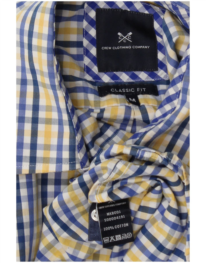 Crew Clothing Chemise classique pour homme en coton à carreaux bleu moyen