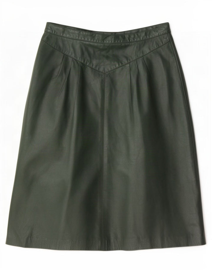 jupe en cuir femme vintage Moyen W28 Vert