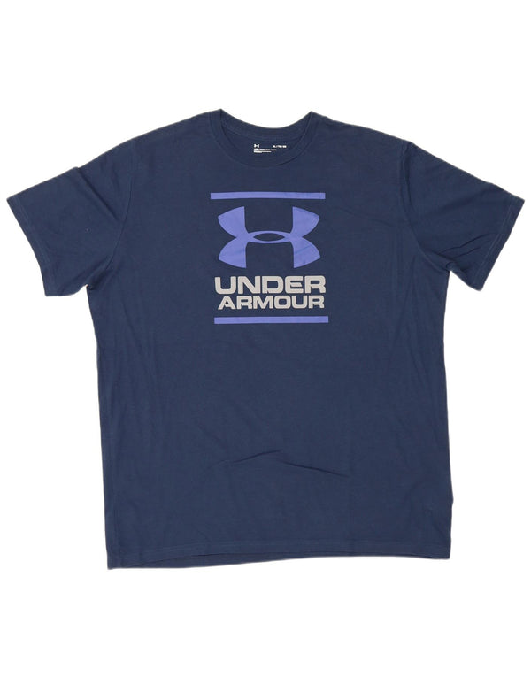 Under Armour Homme Graphic T-Shirt Top XL Bleu Marine Coton