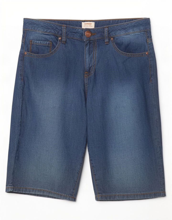 Carrera Femme Short En Jean W27 Petit Bleu Coton