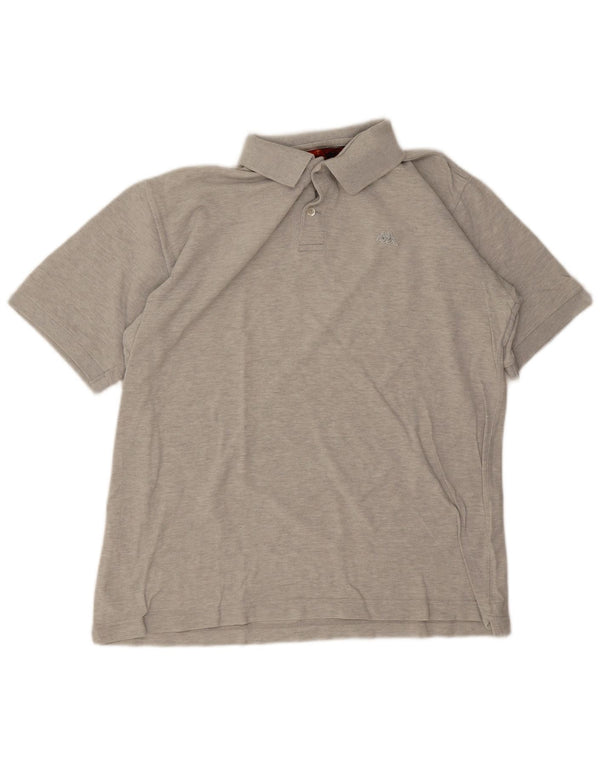 Kappa Polo Homme Large Gris Moucheté Coton