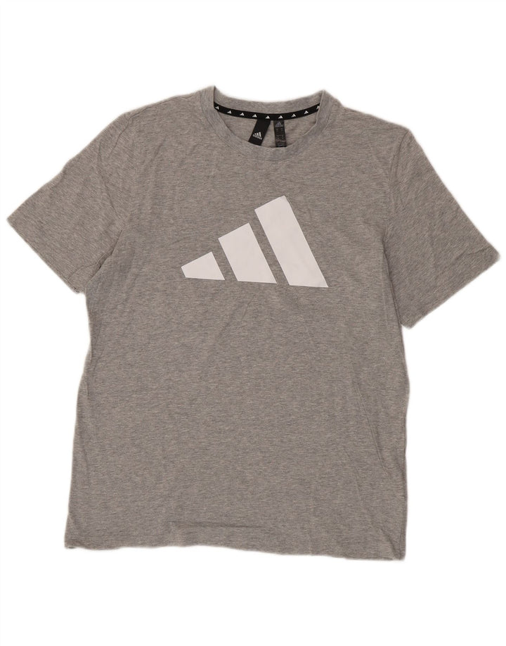 Adidas T-Shirt Graphique Homme Gris Moyen Coton