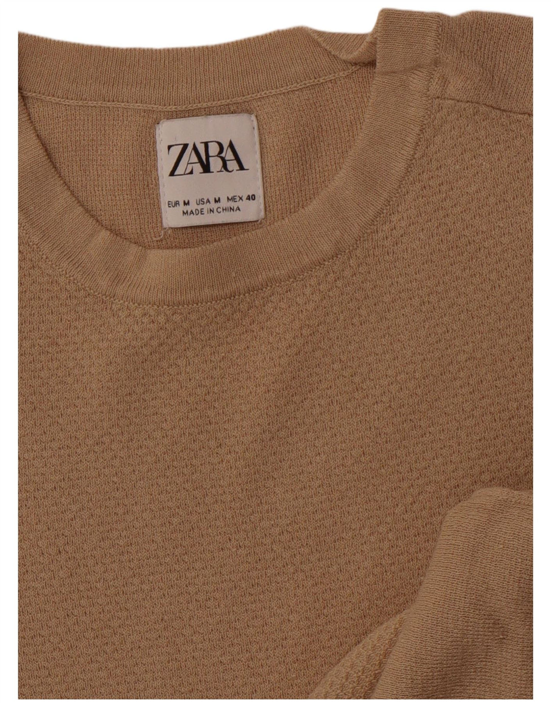 Zara Homme T-Shirt Top Beige Moyen