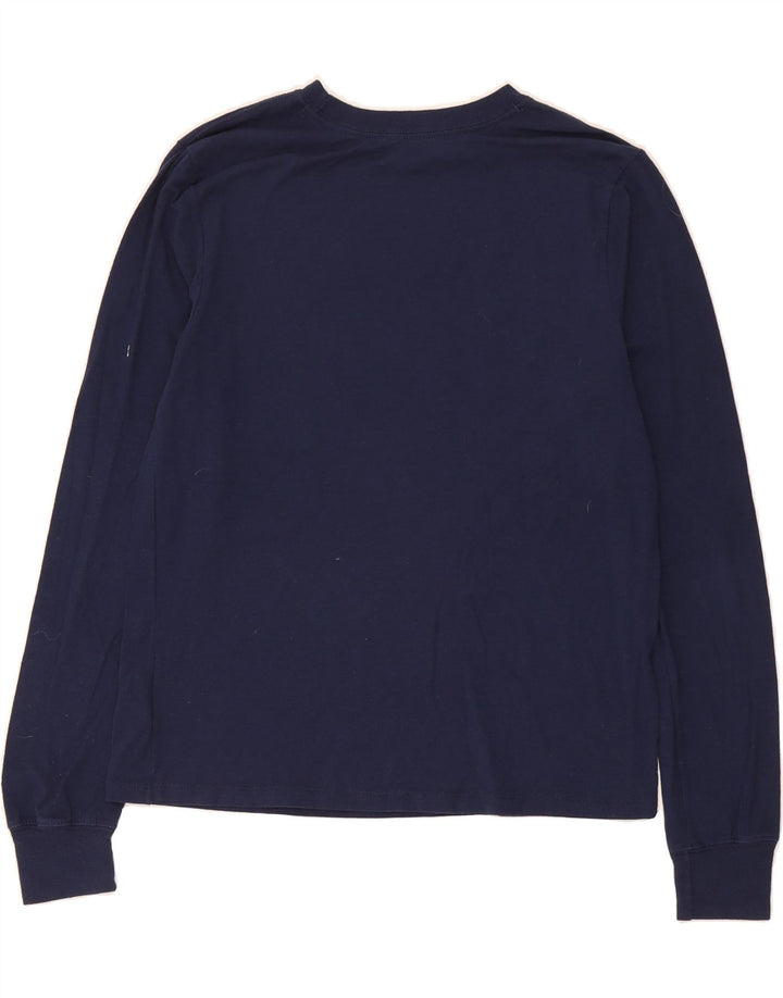 CHAMPION Womens Graphic Top Long Sleeve UK 12 Medium Navy Blue Cotton Vintage Champion and Second-Hand Champion from Messina Hembry 