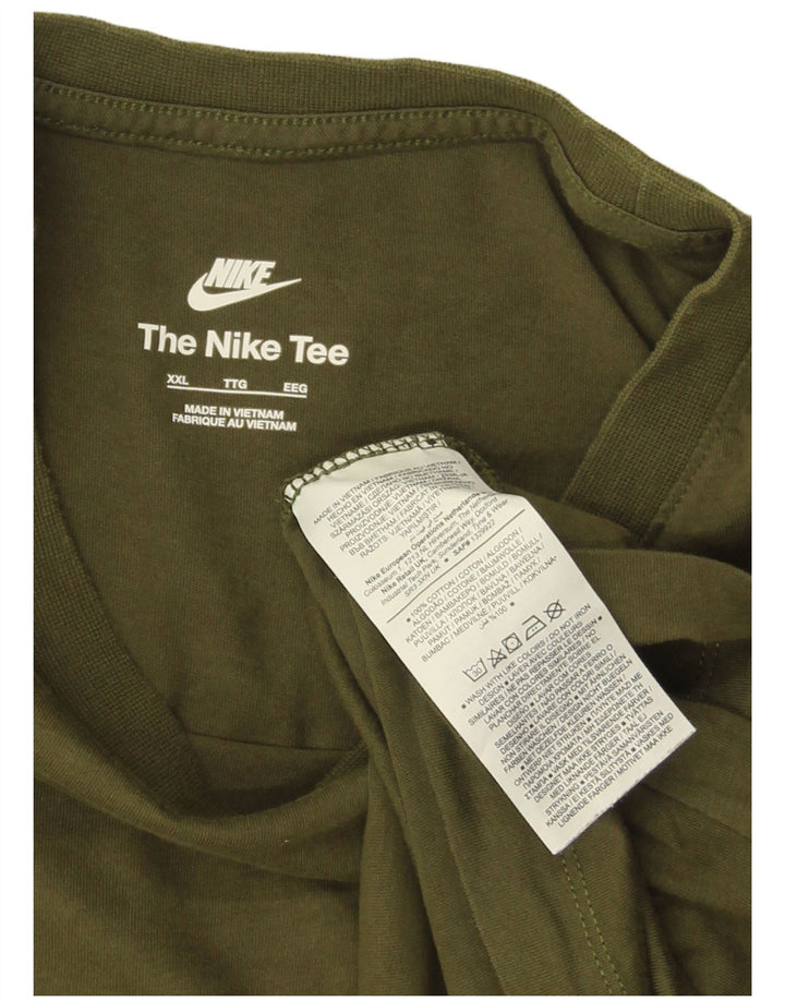 NIKE T-Shirt Homme Top 2XL Kaki Coton