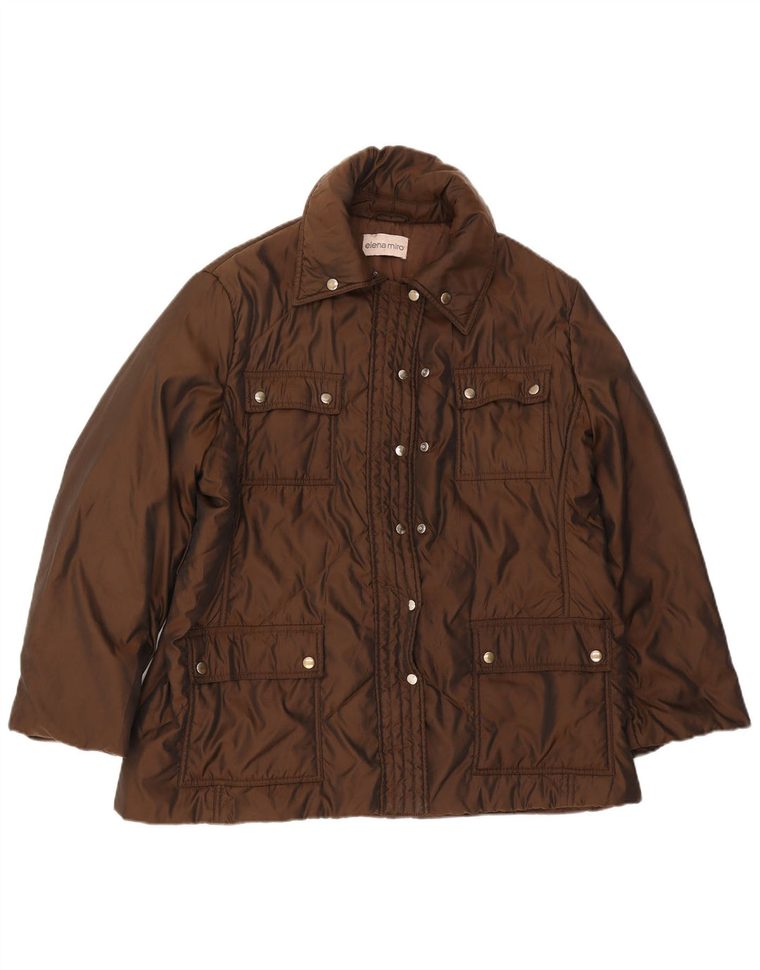 ELENA MIRO Veste matelassée pour femme UK 18 XL Marron Polyester