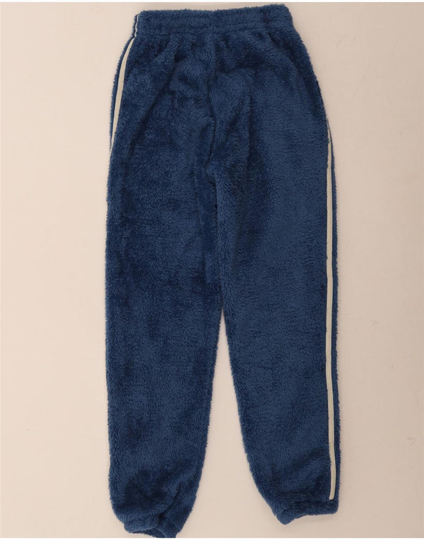 Adidas Pantalon de survêtement en polaire pour femme Joggers UK 4 XS Bleu Polyester