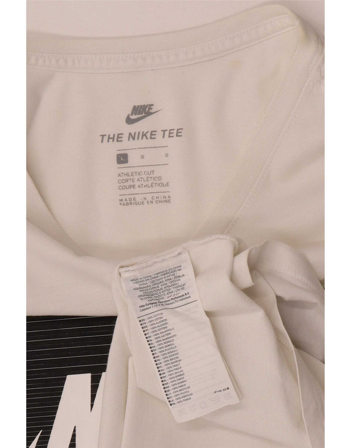 Nike T-shirt graphique coupe athlétique pour hommes, grand coton blanc