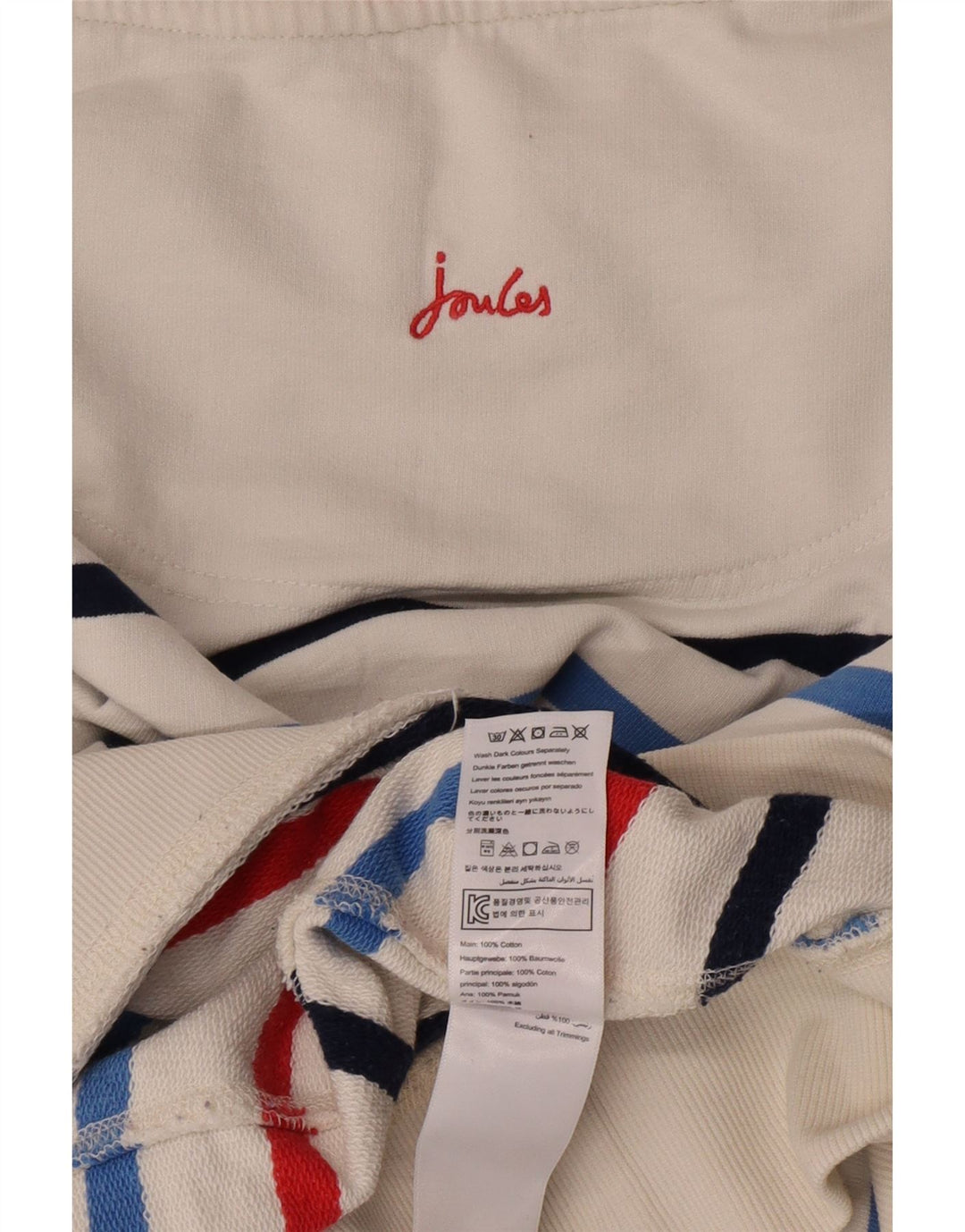 Joules Sweat-shirt oversize pour femme UK 44 en coton rayé blanc moyen