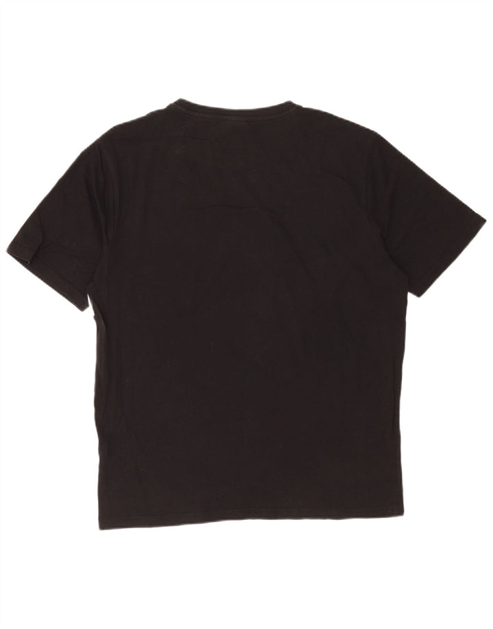 Ellesse T-Shirt Graphique Haut en Coton Colorblock Noir Moyen Homme