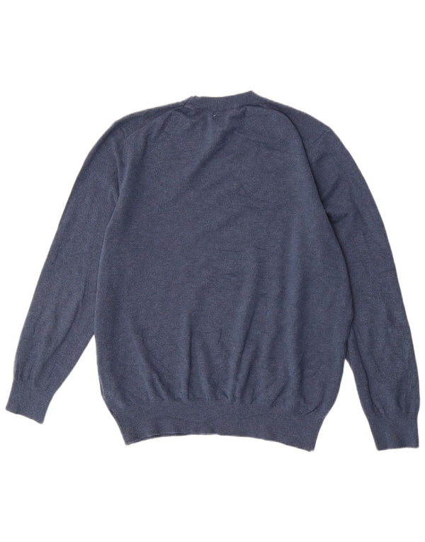 Zara Pull ras du cou pour homme, grand, bleu marine, acrylique