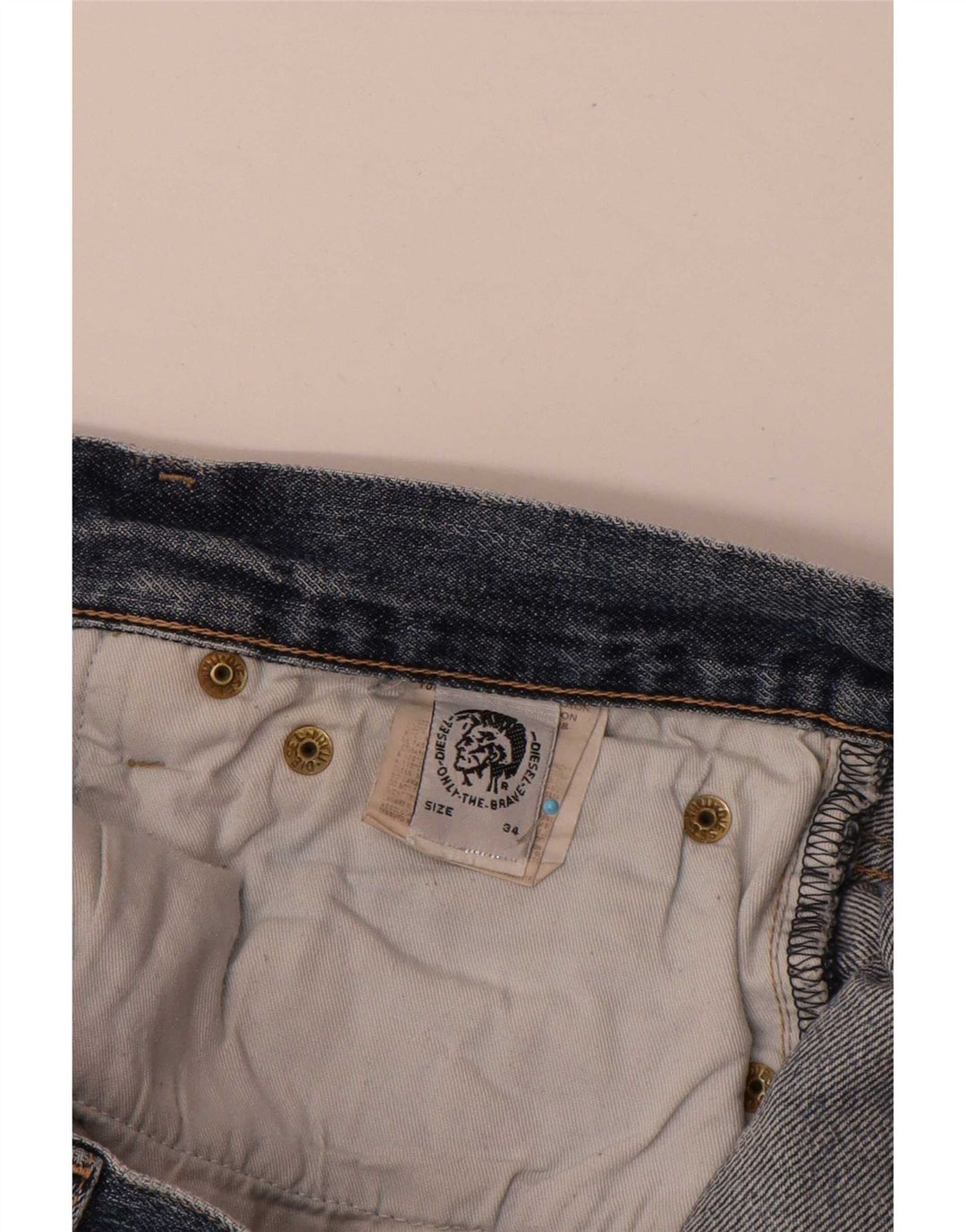 Diesel Jean Droit Homme W34 L30 Bleu Coton