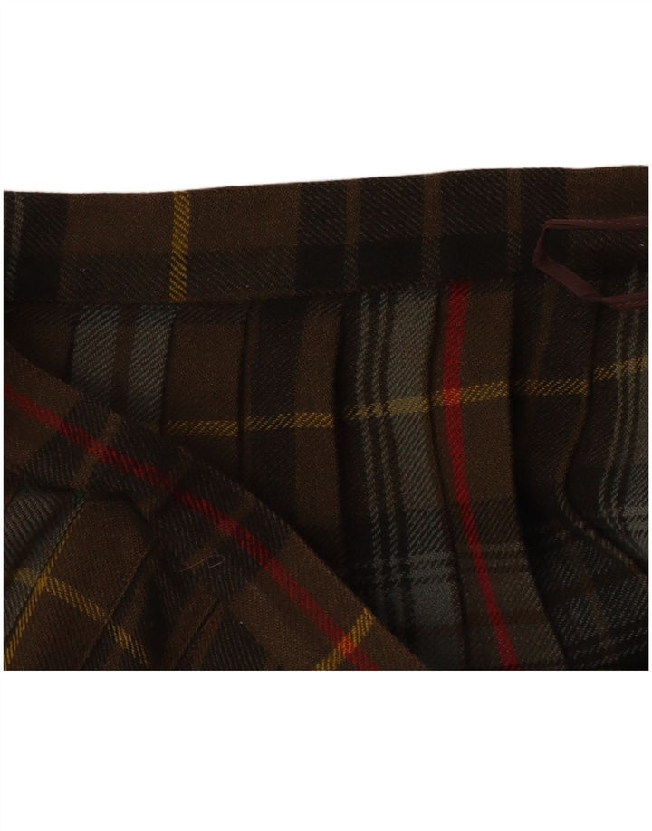 VINTAGE Jupe portefeuille femme W28 Plaid kaki moyen