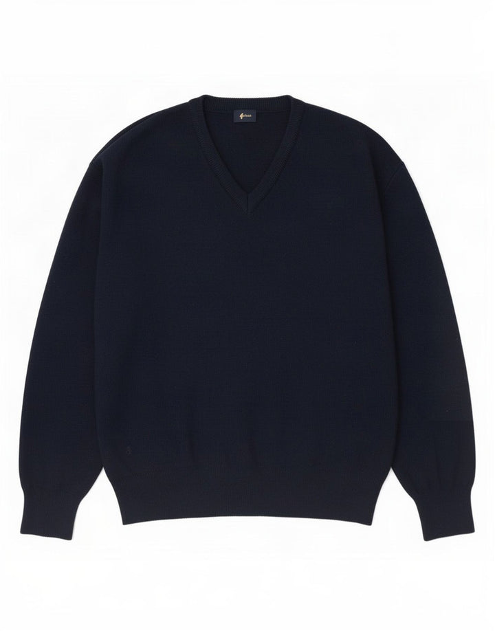 Gabicci Pull Col V Homme 2XL Bleu Marine Laine
