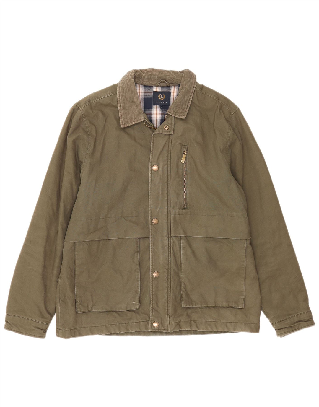 Lincoln Veste utilitaire pour homme UK 40 Grand coton kaki